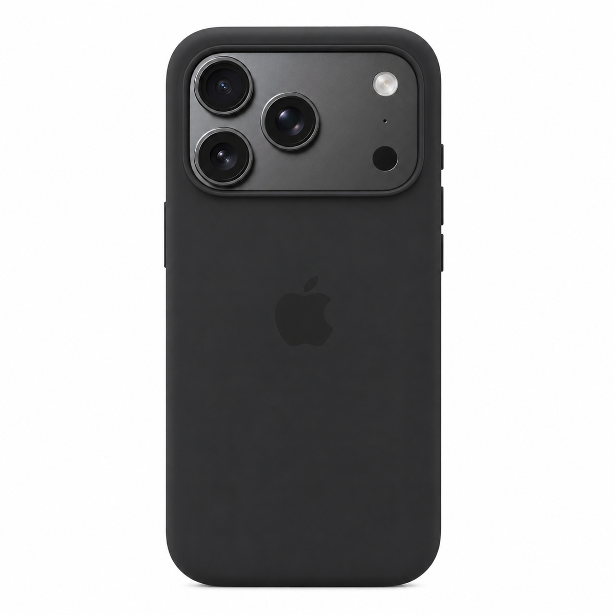 A matte black protective phone case with an integrated camera bumper, shown on a dark gray smartphone against a plain white background.