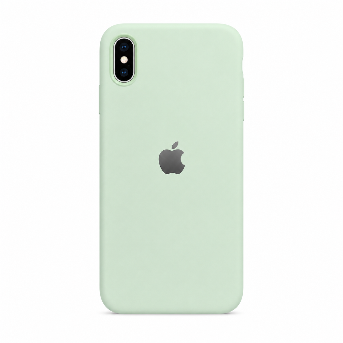 mint iPhone XS silicone case on white background
