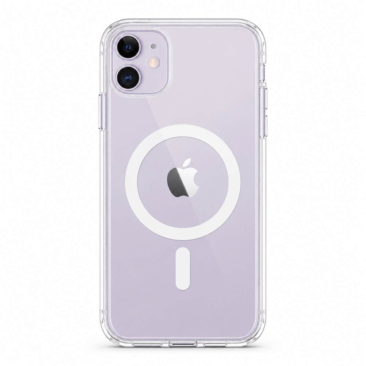 Clear Spigen MagSafe TPU case for iPhone 11 on white background