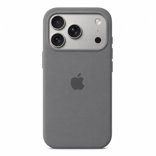 Grey iPhone 17 Pro case on white background