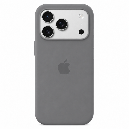 Grey iPhone 17 Pro Max case on white background