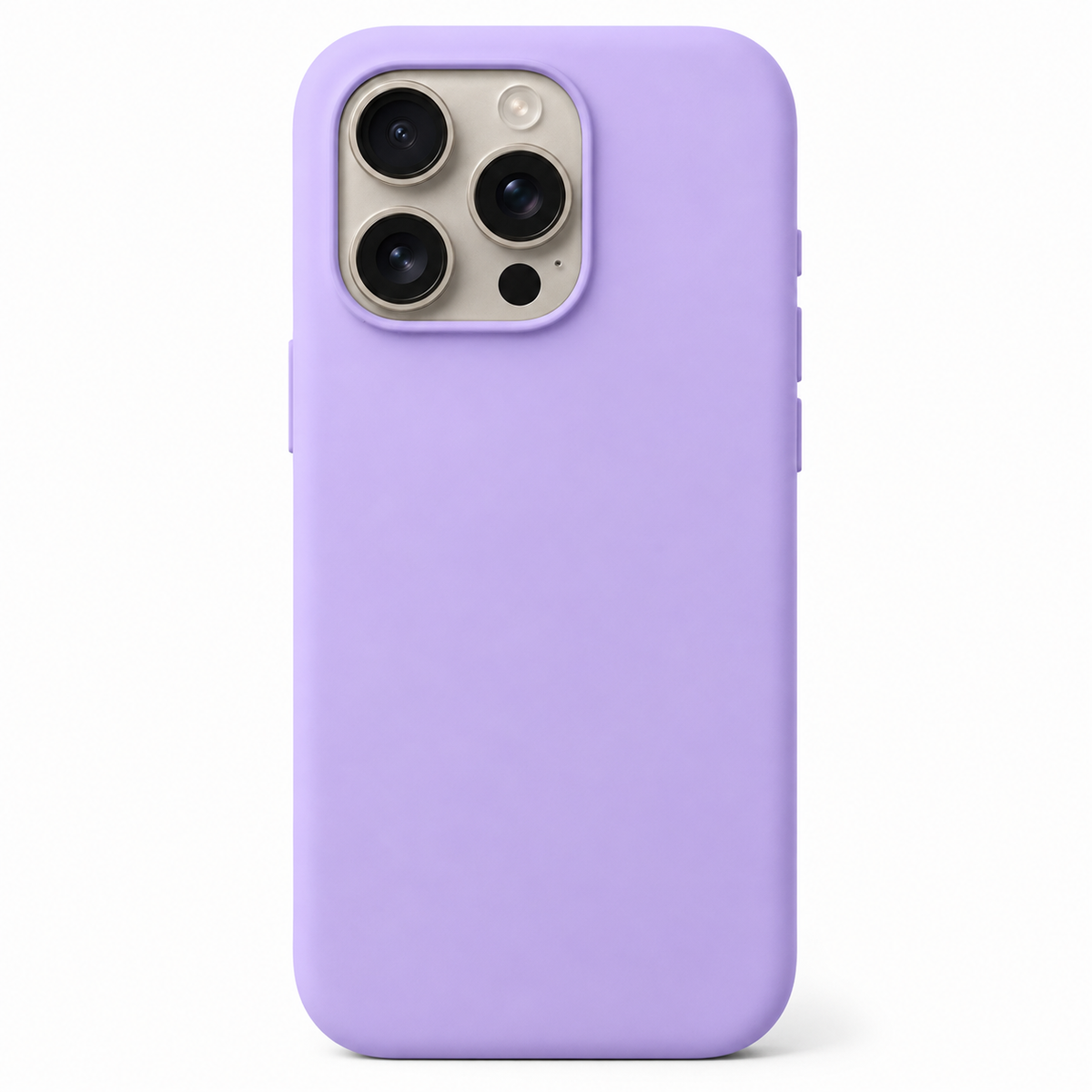 A light purple phone iphone 15 pro max case shown from the back on a white background.