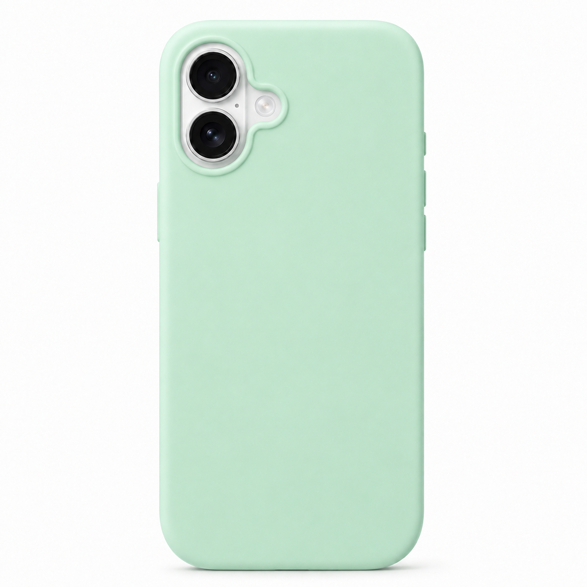 A mint green phone case shown on a light gray background.