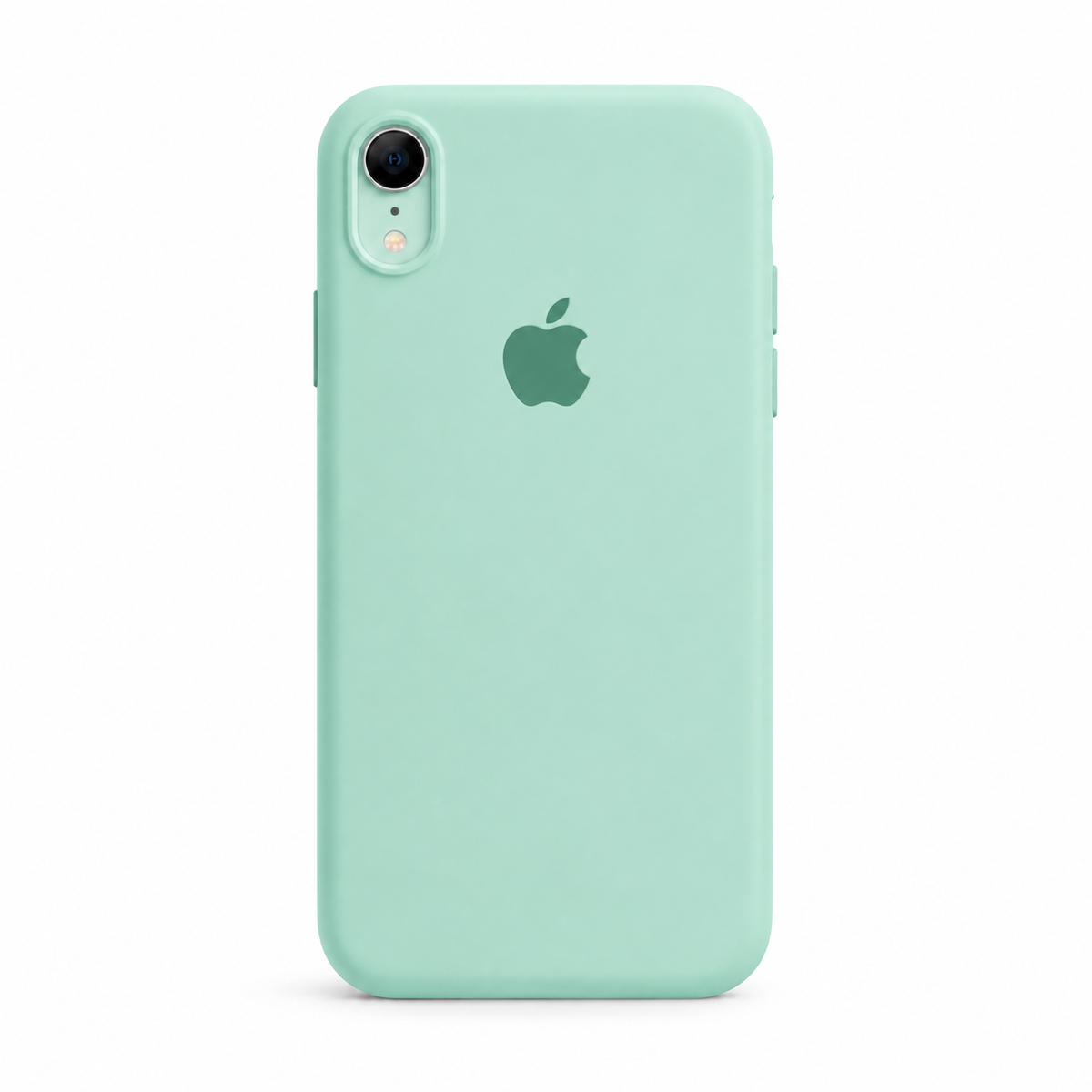 mint color iphone xr case with white background