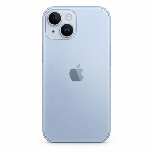 Natural Titanium AG Glass Case for iPhone 14 on white background