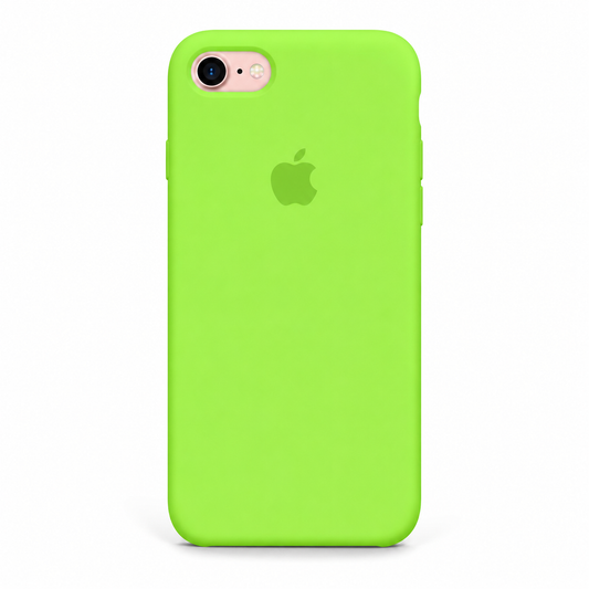 neon green color iphone 8 plus case with white background