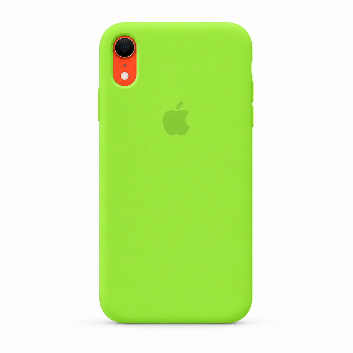 neon green color iphone xr case with white background
