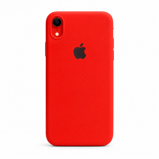 red color iphone xr case with white background