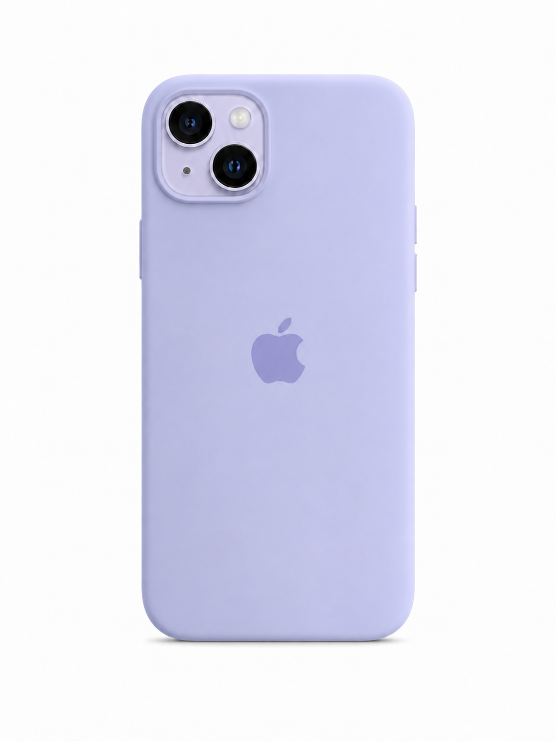 sierra blue color iphone 13 case with apple logo in the middle and white background of the silicone cover iphone 13 inserted in the cover