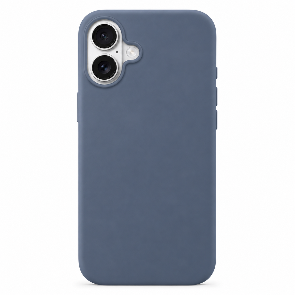 A matte slate blue phone case shown from the back on a clean white background.