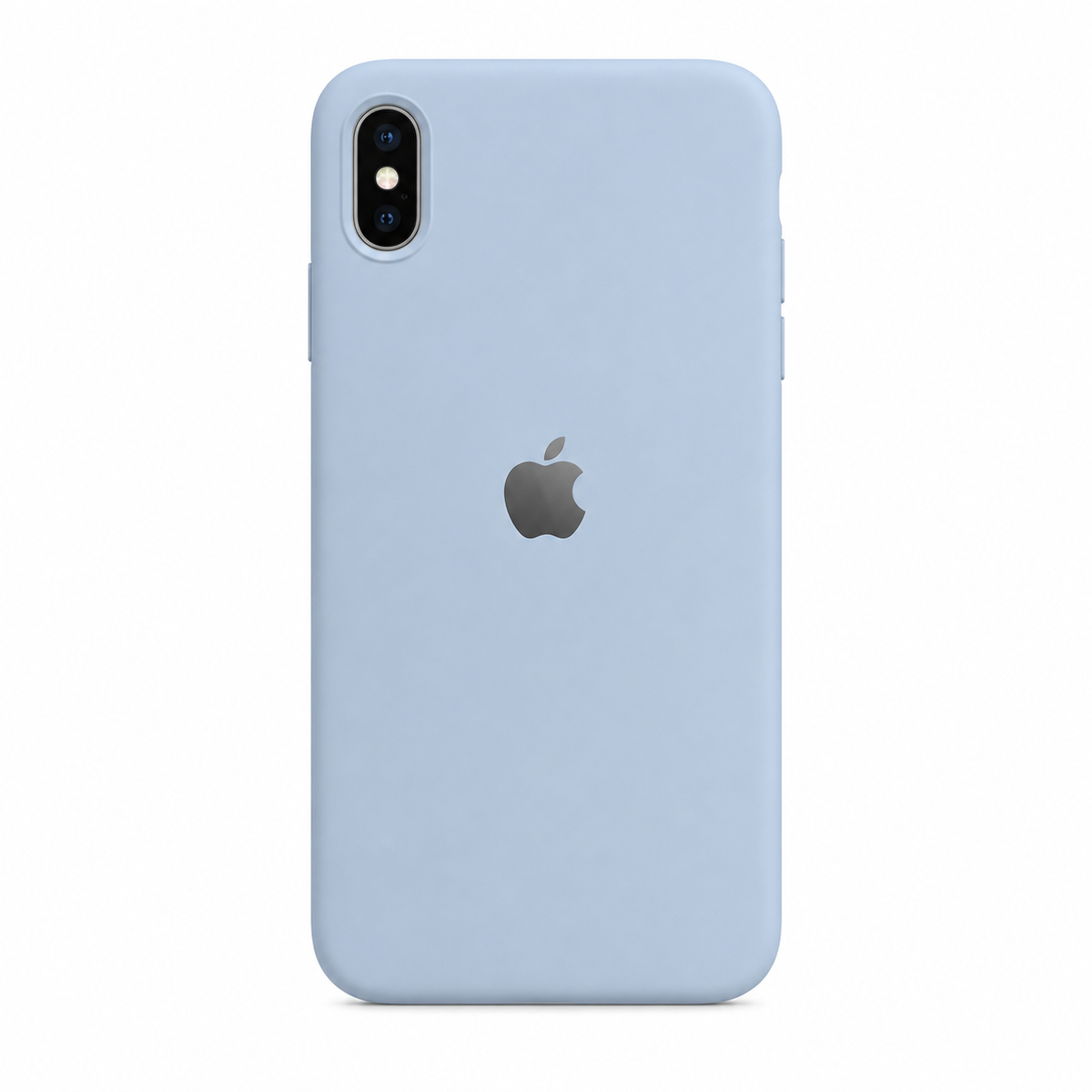 sierra blue iPhone XS silicone case on white background