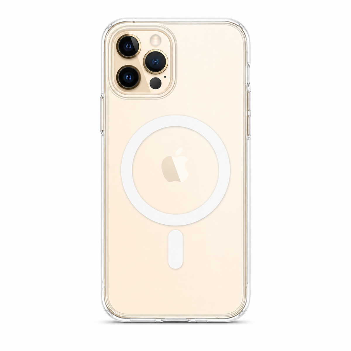 Clear Spigen MagSafe TPU case for iPhone 12 Pro on white background