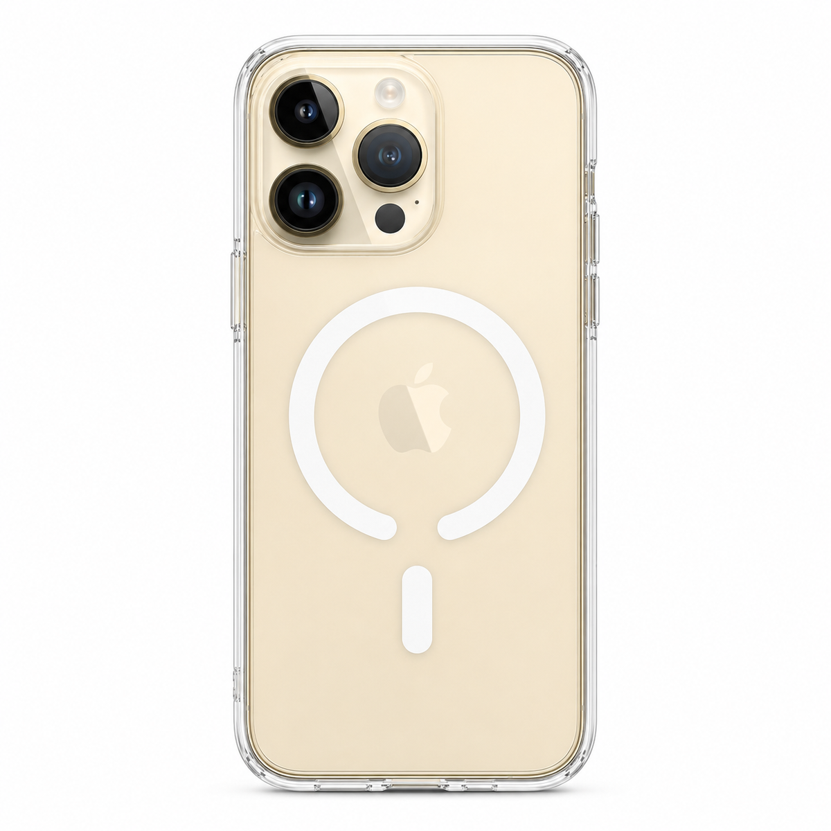 Clear Spigen MagSafe TPU case for iPhone 14 Pro Max on white background
