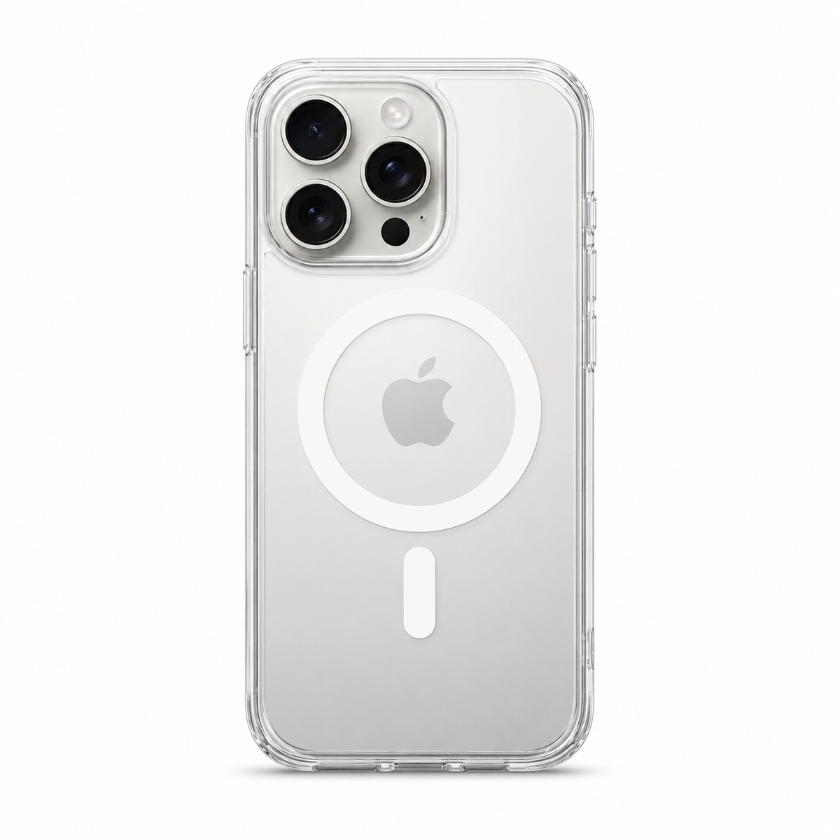 Clear Spigen MagSafe TPU case for iPhone 16 Pro on white background