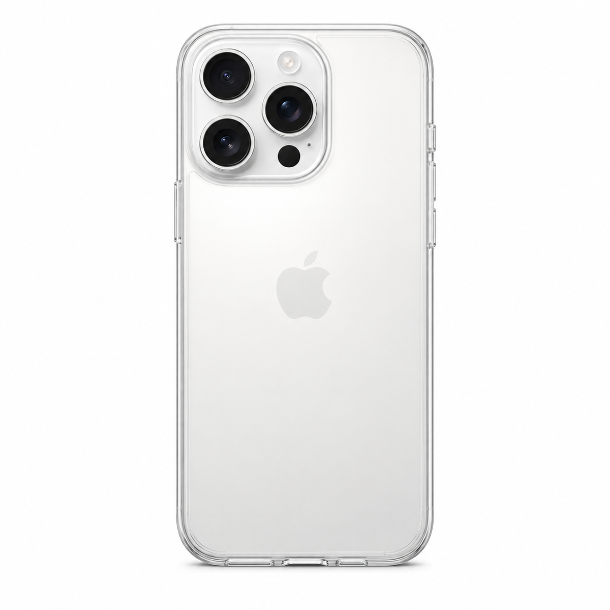 Clear Spigen TPU case for iPhone 16 Pro on white background