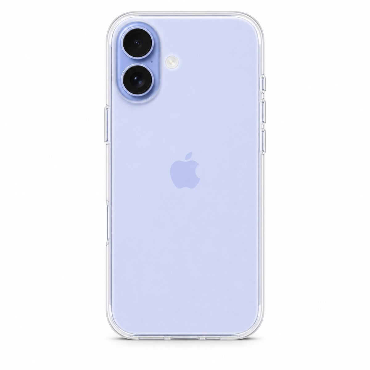 Clear Spigen TPU case for iPhone 17 on white background