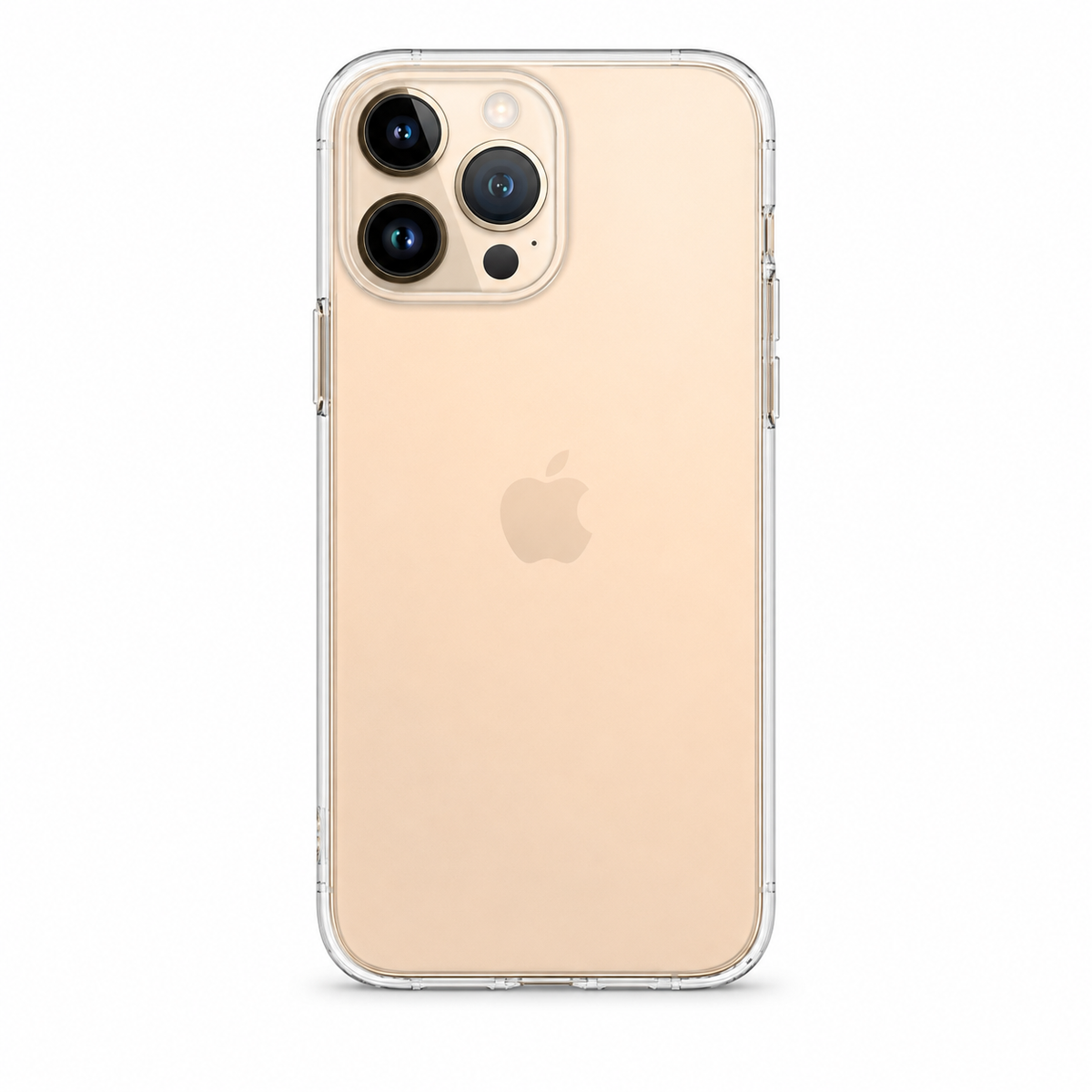 Clear Spigen TPU case for iPhone 13 Pro Max on white background