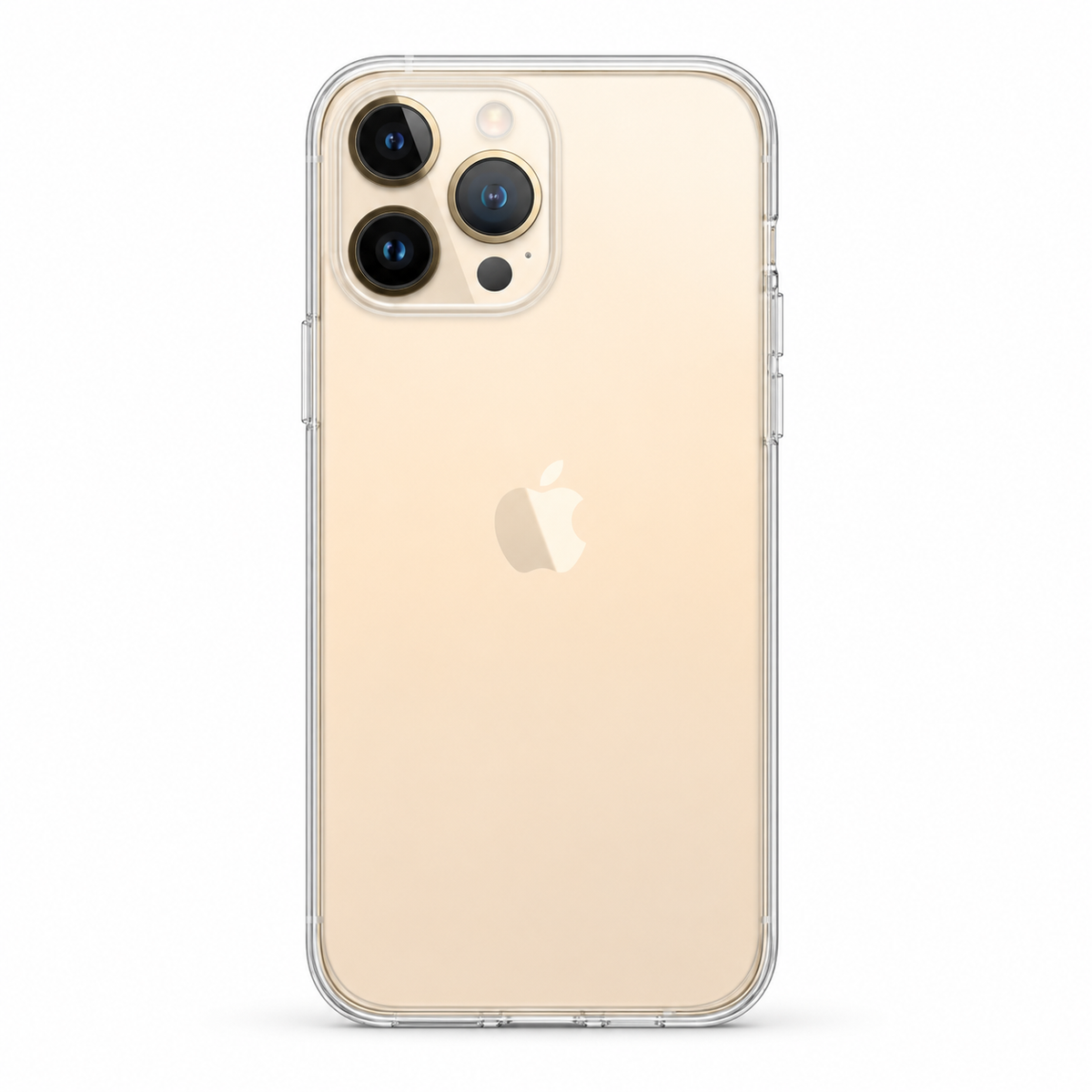Clear Spigen TPU case for iPhone 13 Pro on white background