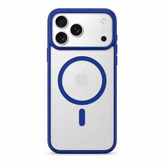 Blue Spigen Ultra Hybrid MagSafe case for iPhone 17 Pro Max on white background