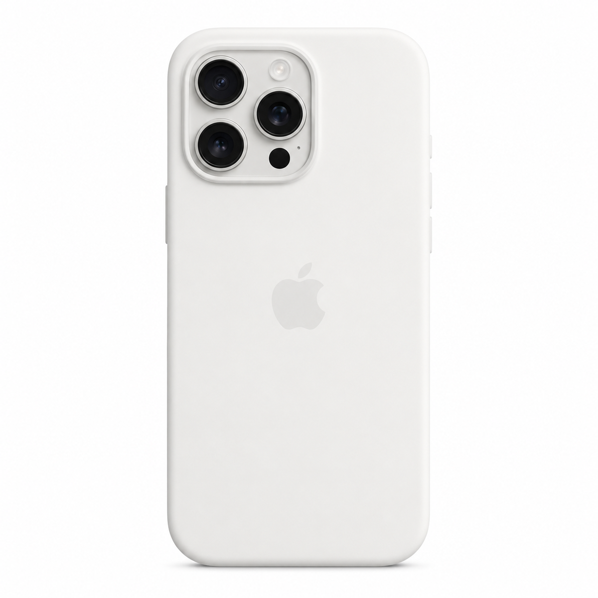 White iPhone 15 Pro case on white background