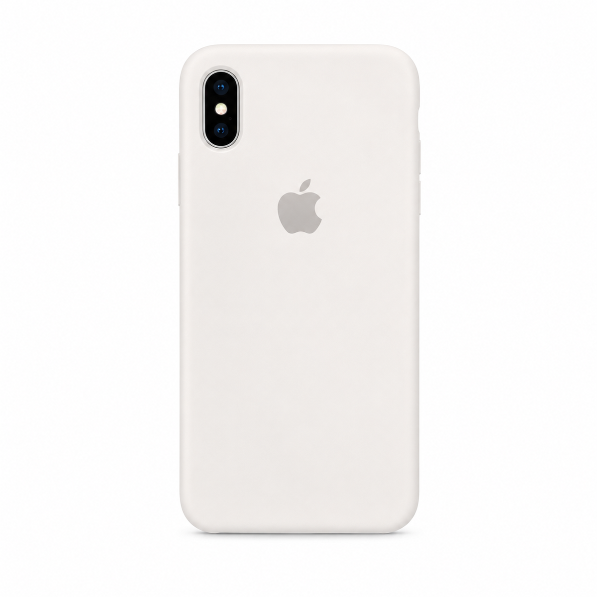 white iPhone XS Max silicone case on white background
